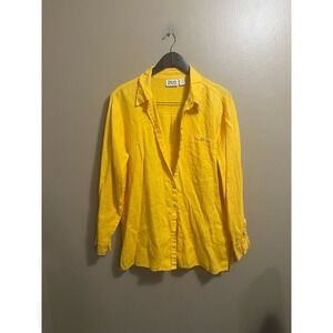 Vintage Chicos 100% Linen Oversized Lagenlook Button Down